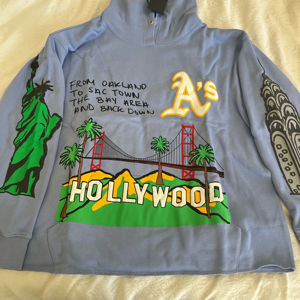 HOMME+FEMME Blue Graphic Hoodie